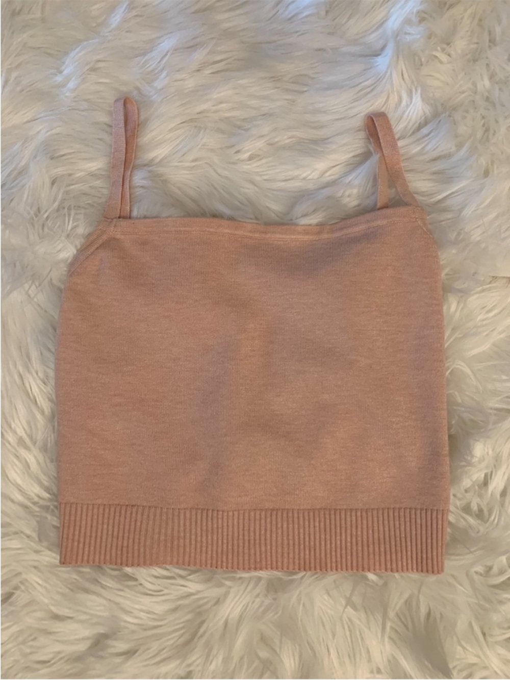 Blue Blush Soft Sweater Crop Top w/straps that Criss Cross Back & Tie in a Bow M